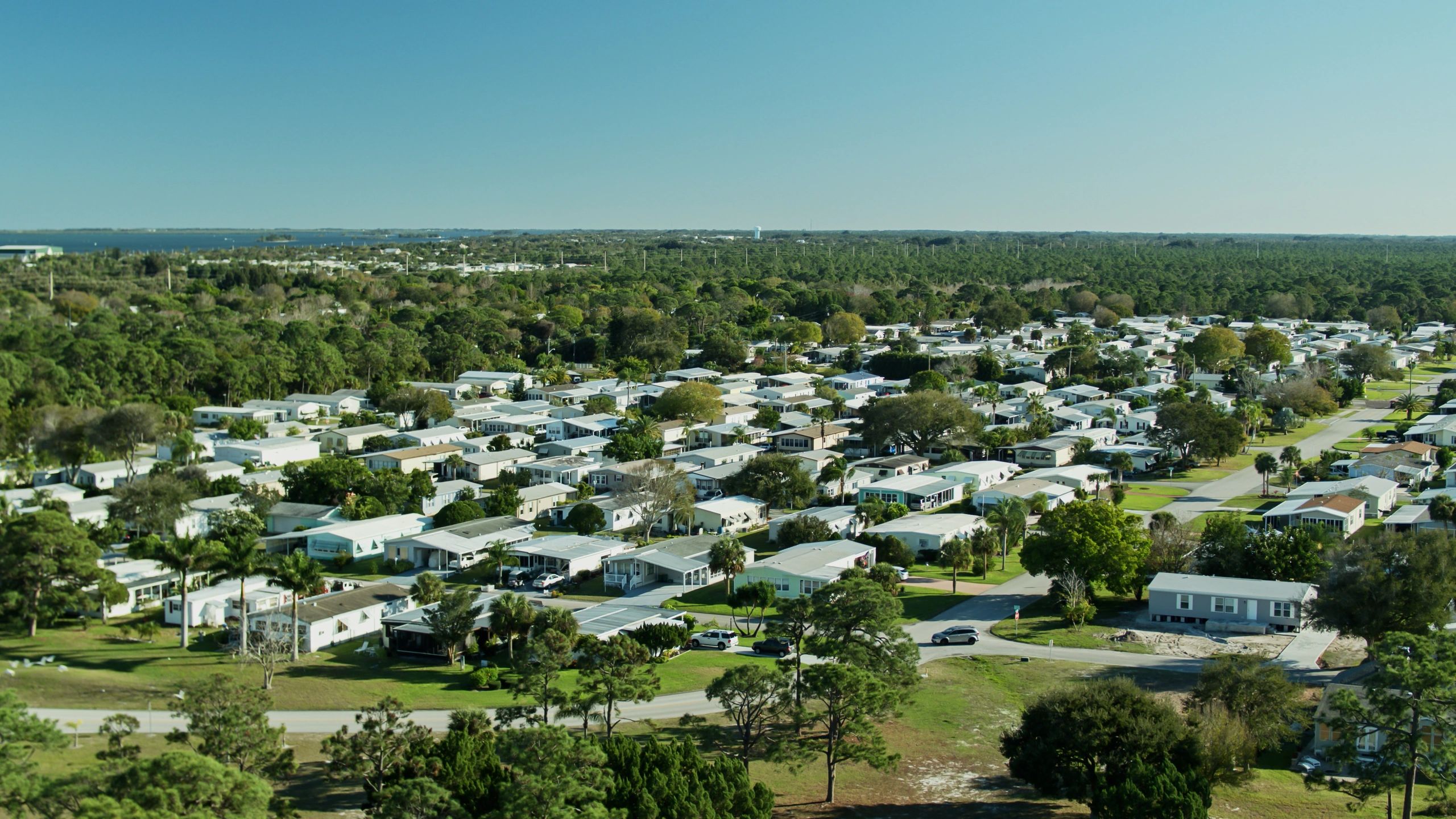 Aerial view of a Florida residential neighborhood